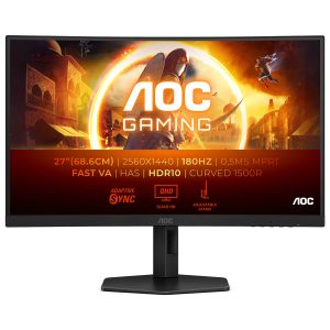 AOC 27″ VA QHD 180Hz 0.5ms 1500R Curved Gaming Monitor