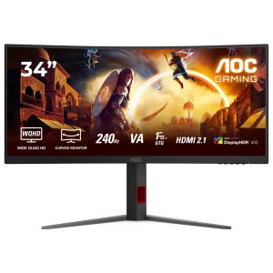 AOC 34″ CU34G4Z VA QHD 240Hz 0.3ms 1500R Curved Gaming Monitor