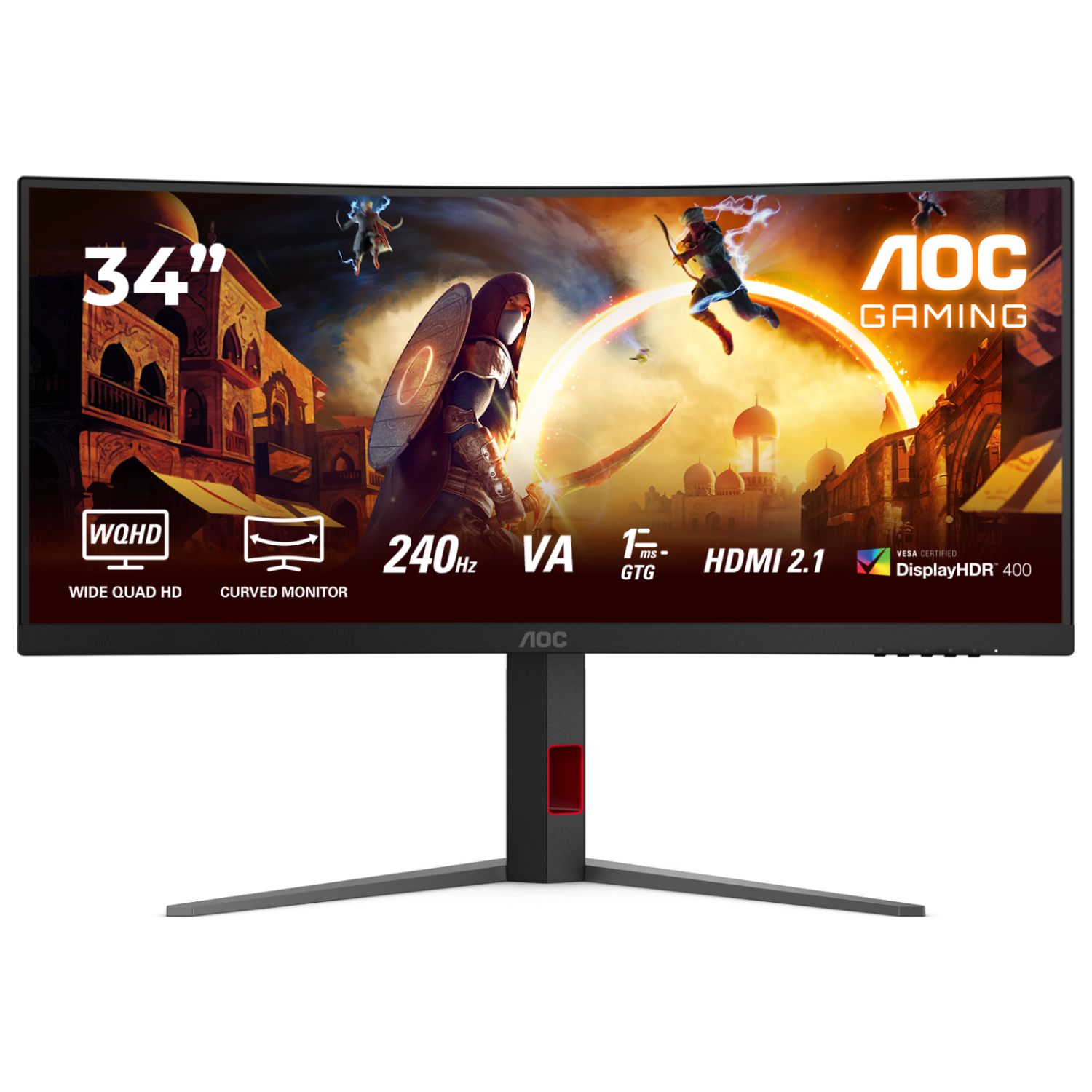 AOC 34″ CU34G4Z VA QHD 240Hz 0.3ms 1500R Curved Gaming Monitor