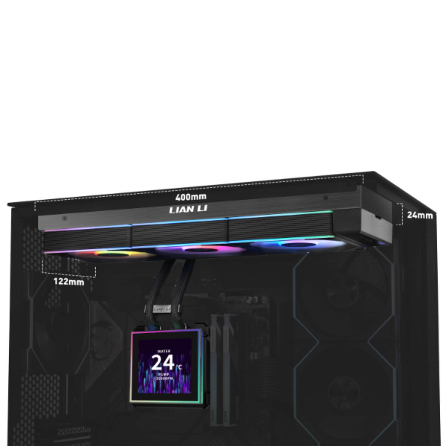 Lian-Li HydroShift II LCD-S 360CL Black CPU Liquid Cooler — image 3