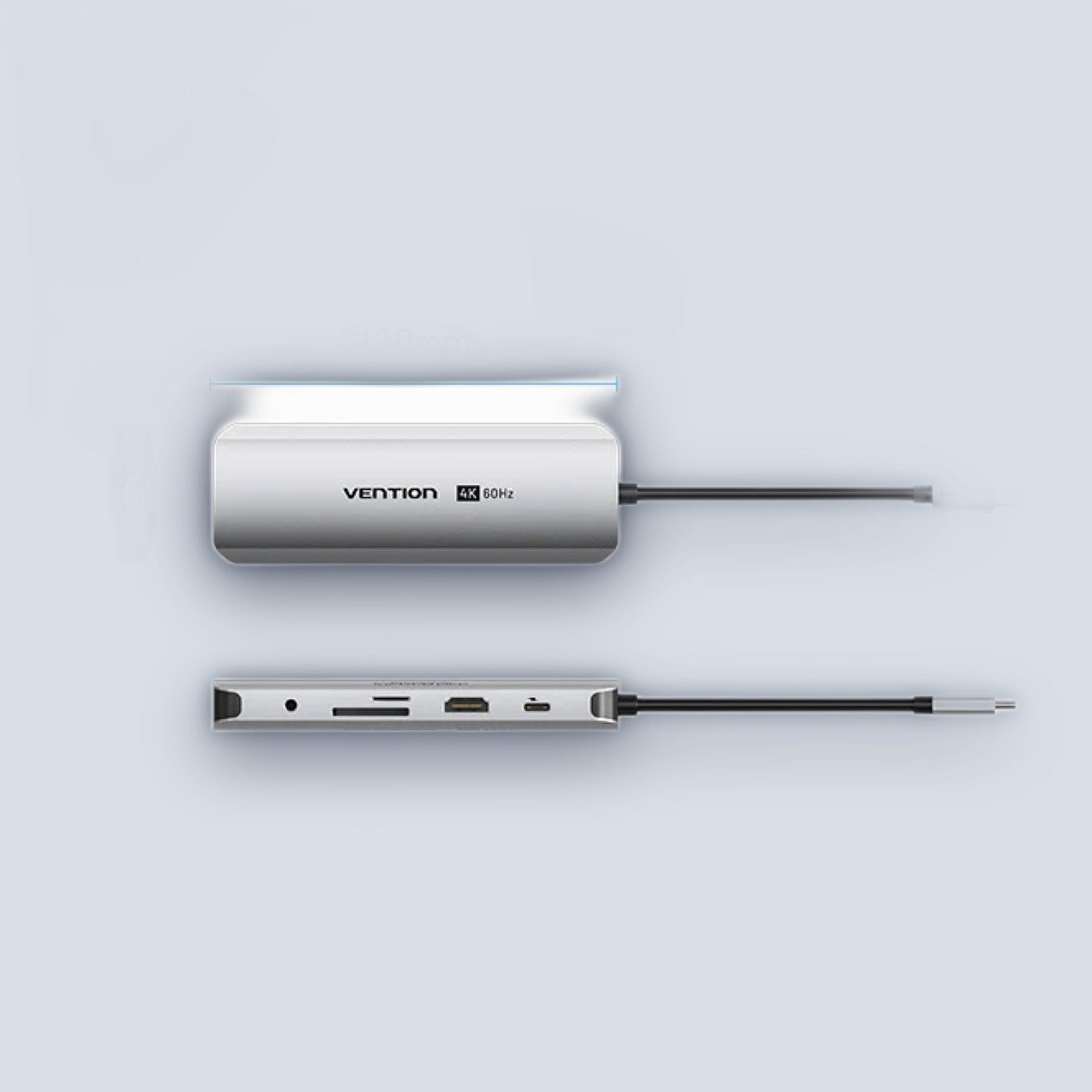 Vention USB-C to HDMI | USB-A x2 | USB-C | SD Card Reader | LAN | 3.5mm | PD100W | Dock — image 3