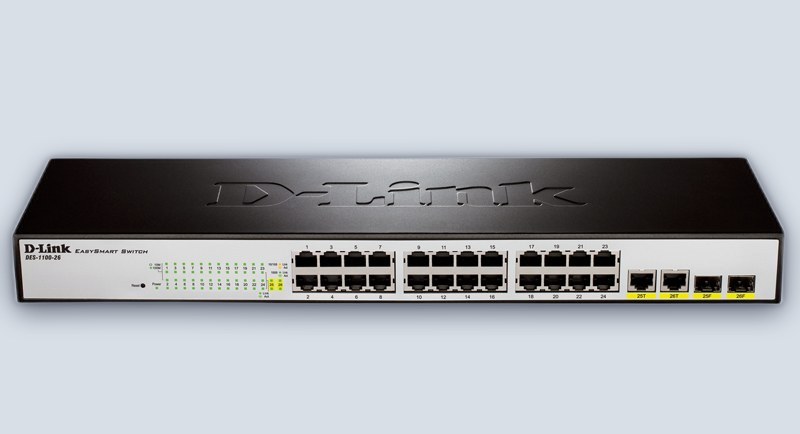 Switch 24 Port 10/100 + 2 Giga uplink ports, L2 Easy Smart, Metal