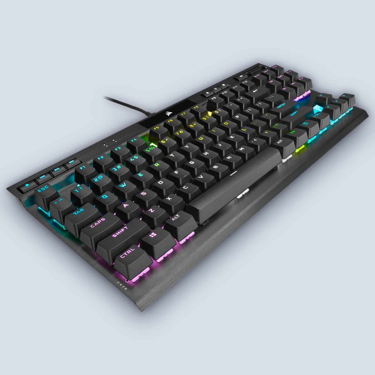 Corsair K70 RGB TKL Cherry MX Red Hebrew/English Mechanical Gaming Keyboard — image 3