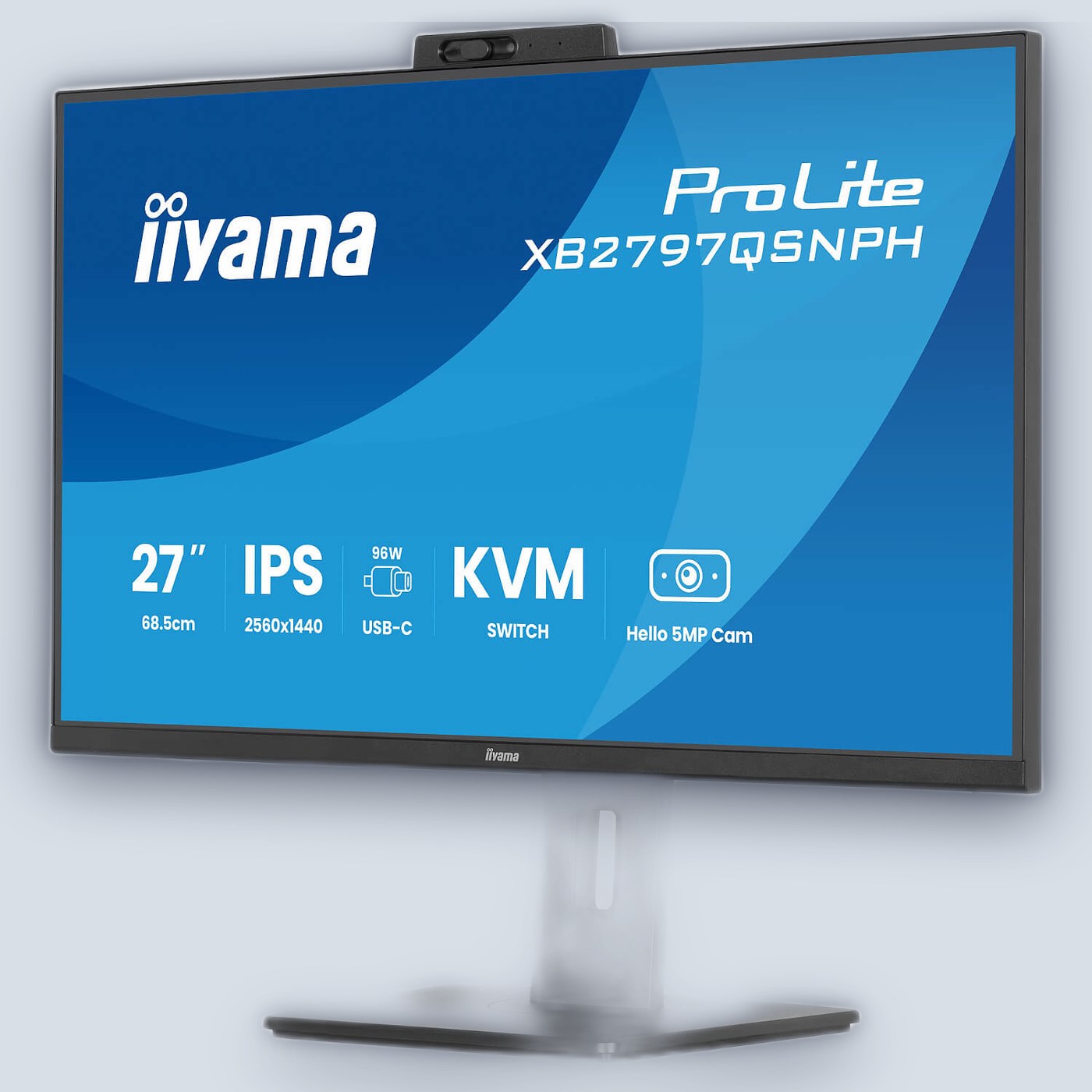 IIYAMA 27’’ QHD 75Hz 1ms Webcam USB-C PD96W IPS Monitor — image 3