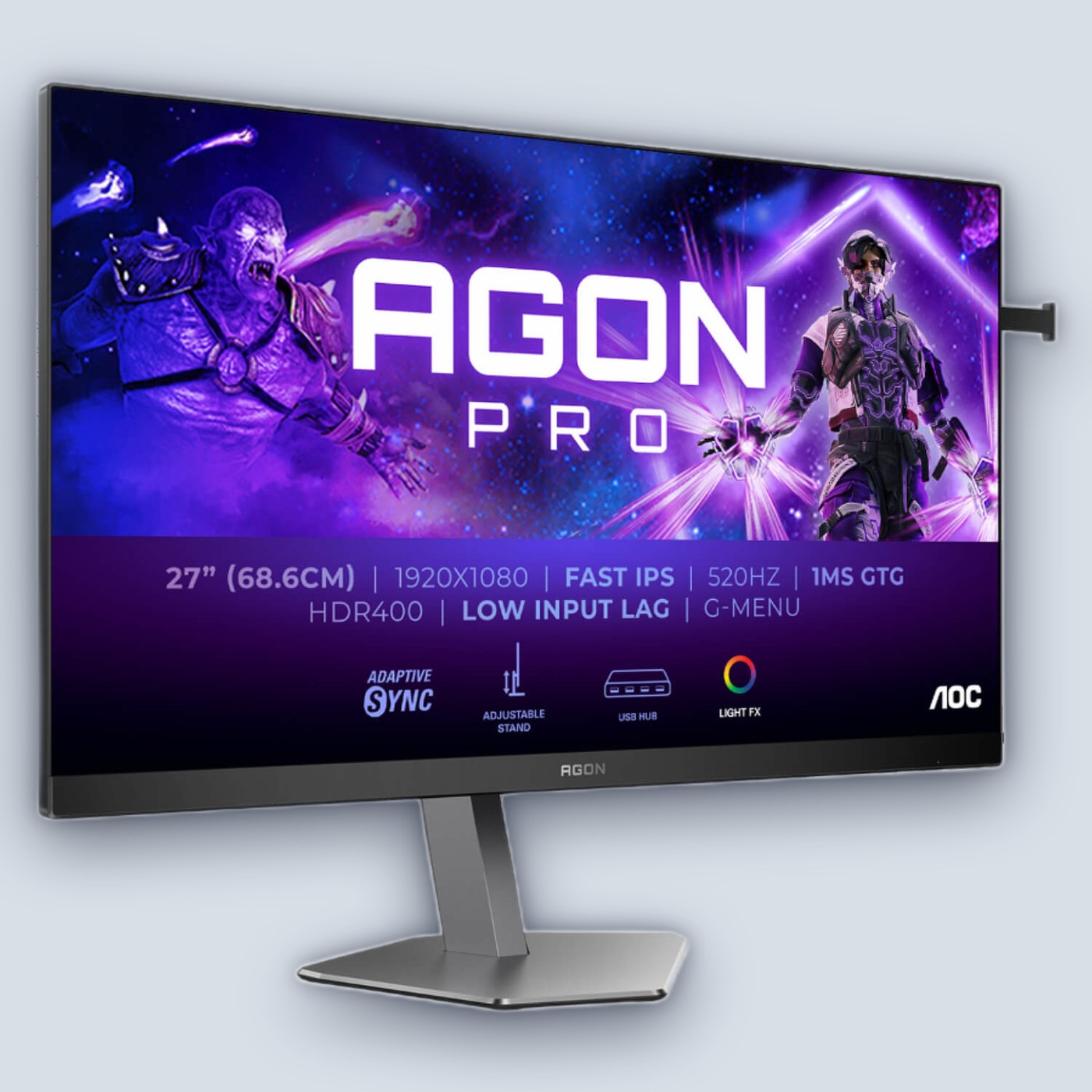 AOC 27" AGON Pro IPS FHD 520Hz 0.5ms Gaming Monitor — image 2