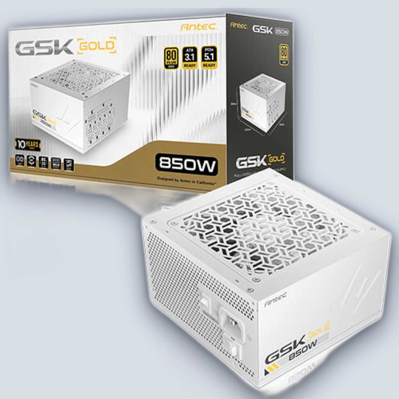 Antec GSK 850 V2 850W ATX3.1 80+ Gold Full Modular White Power Supply — image 5