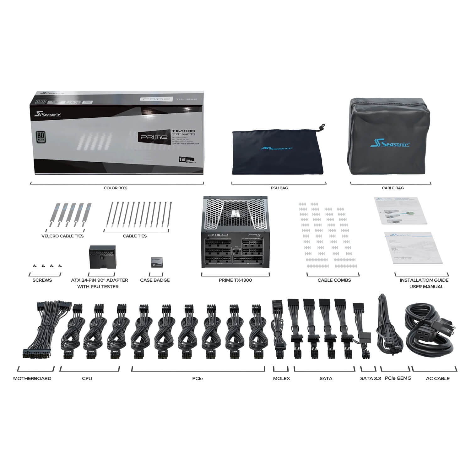 Seasonic Prime TX-1300 1300W ATX3.1 80+ Titanium Power Supply — image 4