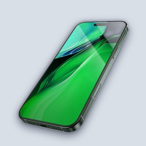 Green Lion 3D Silicone Plus High Definition Edge Glass for iPhone 16 Series – Black Edge/Clear