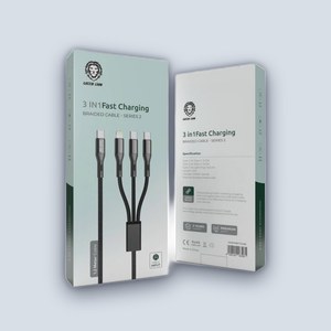 Green Lion 3 In 1 Fast Charging Braided Cable 1.2m