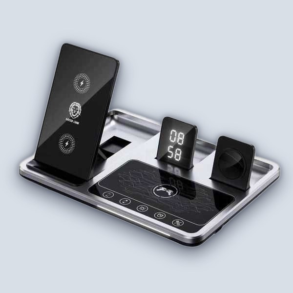 Green Lion 4 in 1 Wireless Charging Station Gray