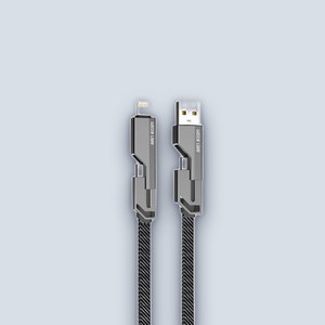 Green Lion Green Lion Four in One Zinc Alloy Charging Data Cable 4 IN 1 – Black