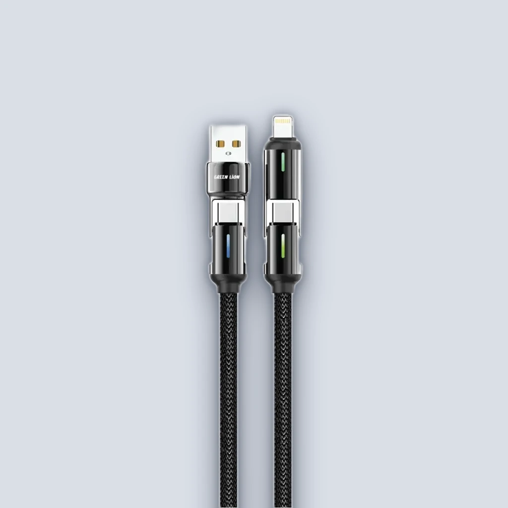 Green Lion Green Lion 4 in 1 LED Braided Cable 60W – Black