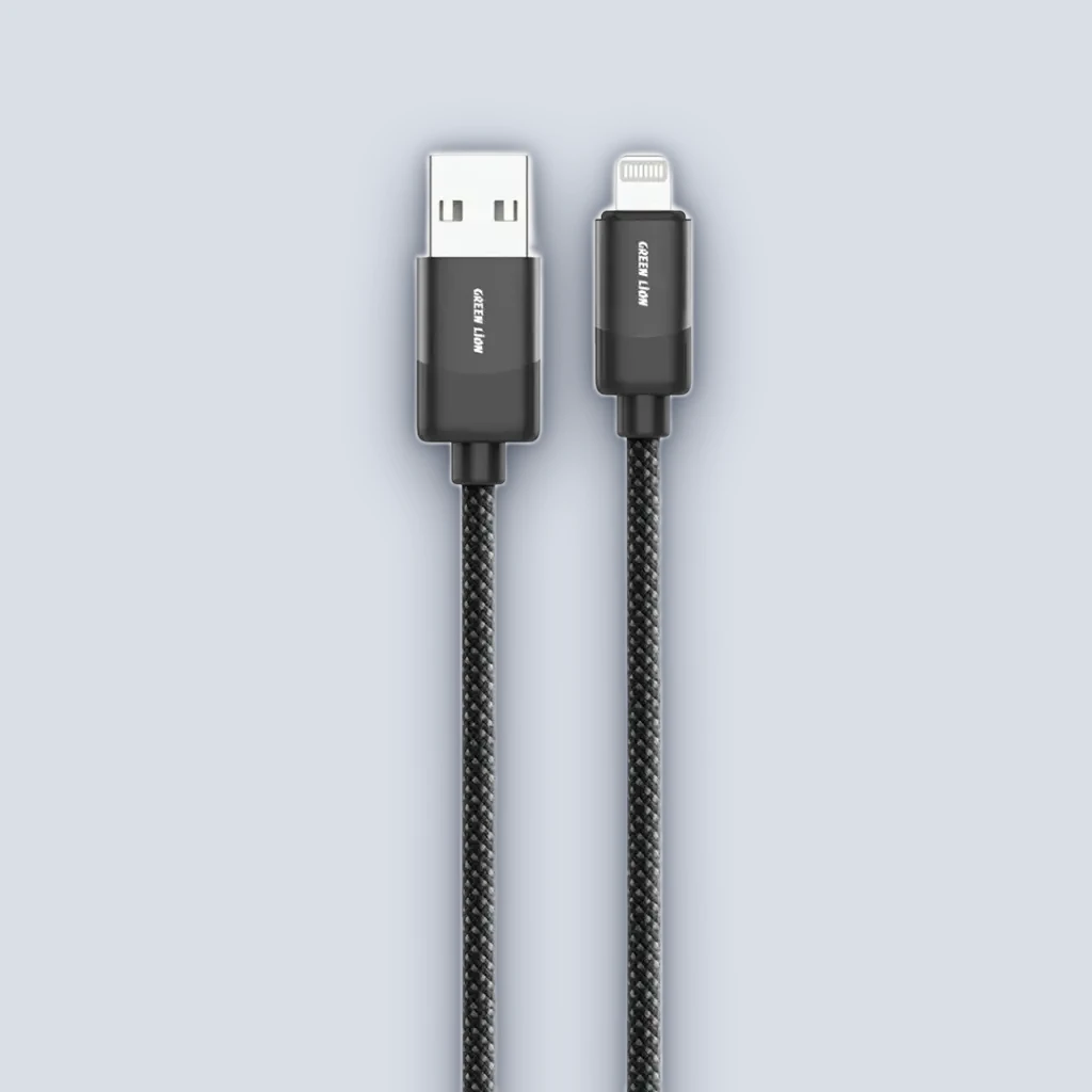 Green Lion Green Lion USB-A to Lightning Braided Cable 1m 12W – Black