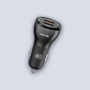 Green Lion Dual QC3.0 Car Charger 40W – Black