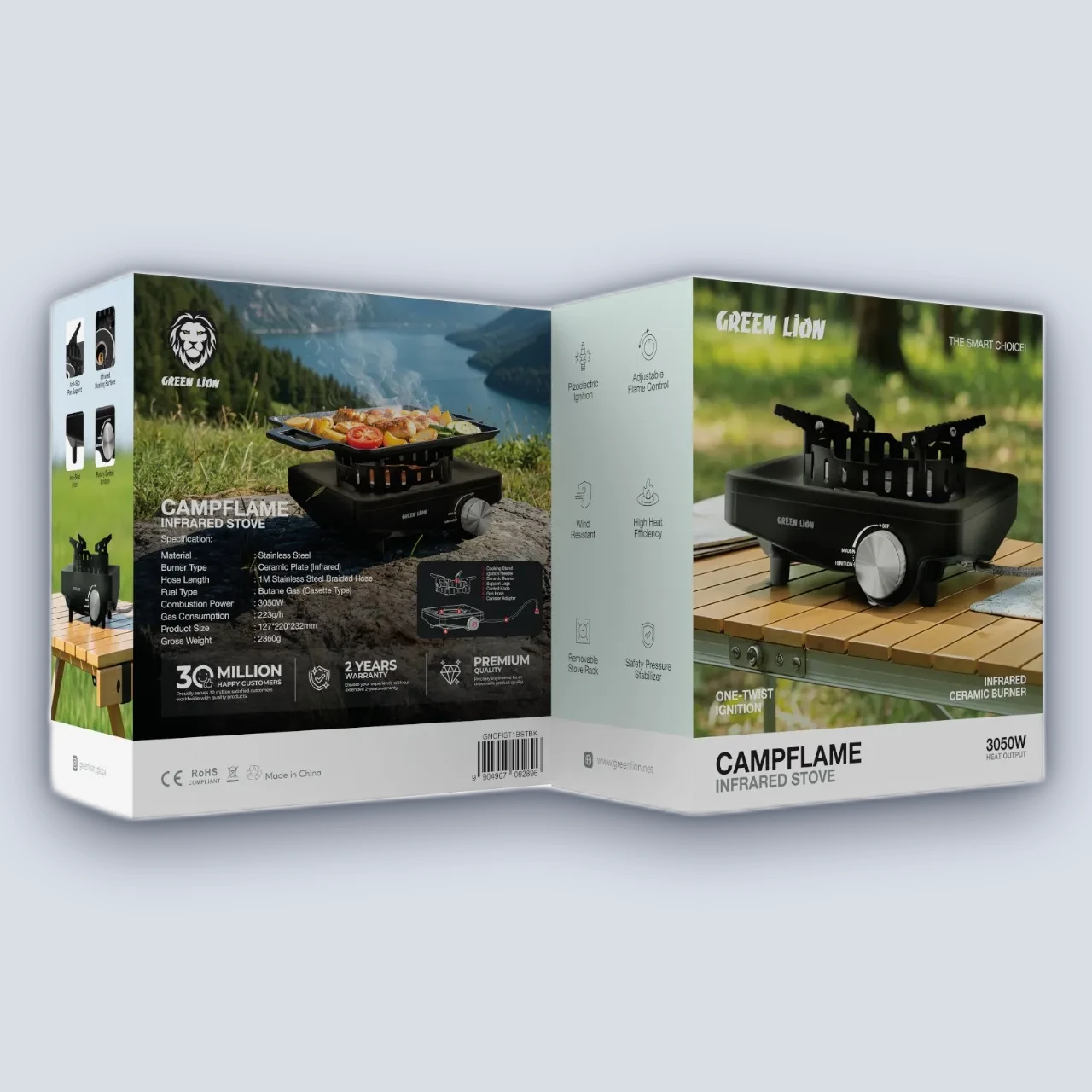 Green Lion Green Lion Campflame Infrared Camping Stove – Black