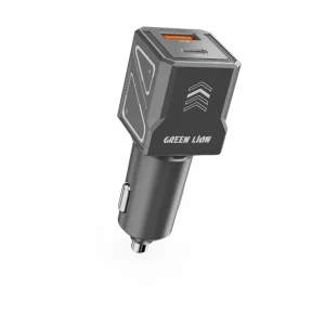 Green Lion Dual Volt Car Charger 60W C to C 1m Cable – Gray