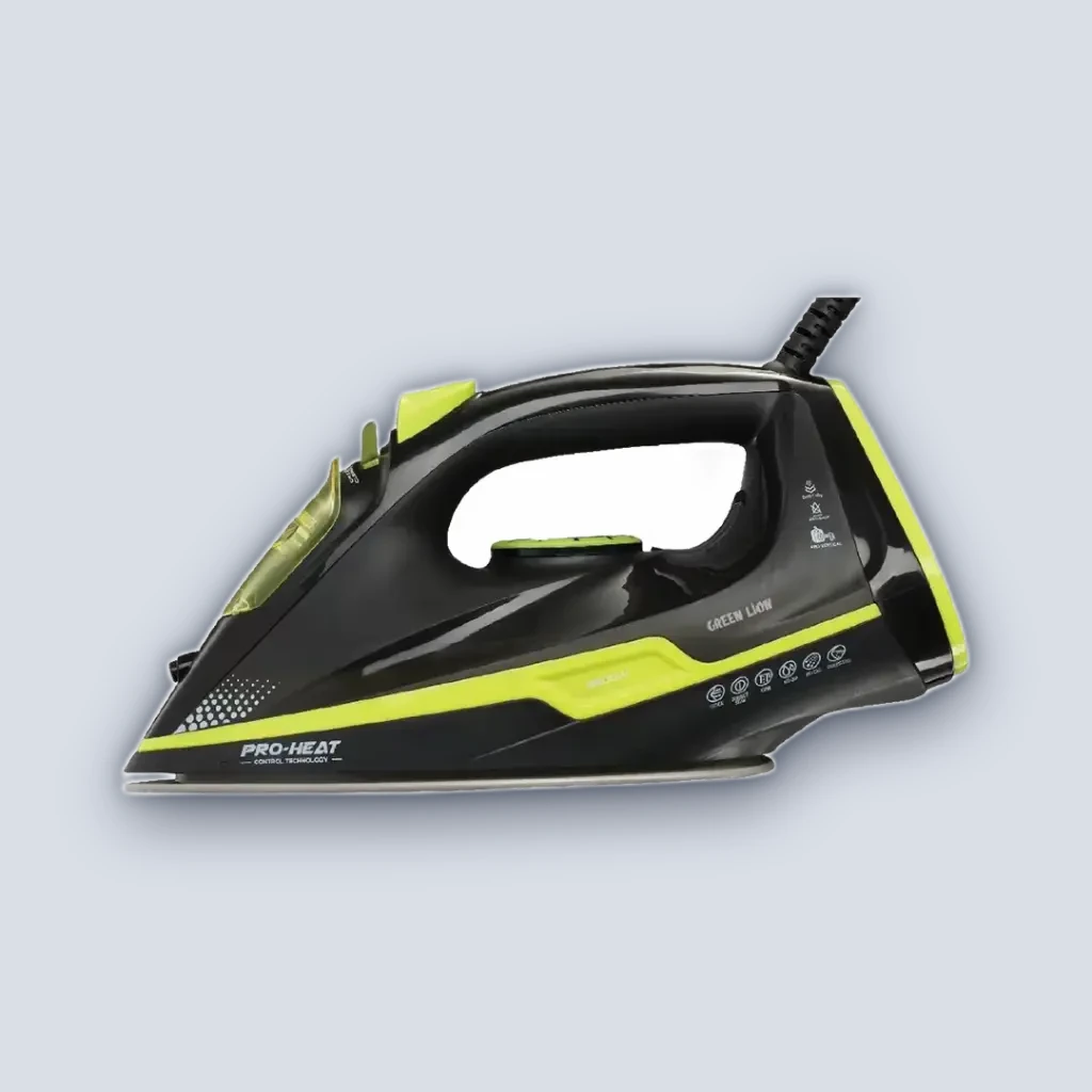 Green Lion Essential Care Steam Iron 2200W – Black and Green