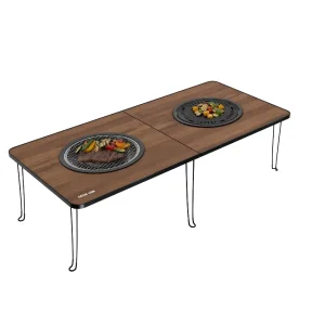 Green Lion Green Lion Fold Grill Mate Camping BBQ Table – Wood