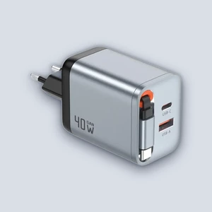 Green Lion GaN Premium EU Plug Wall Charger 40W – Gray