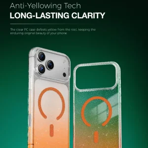 Green Lion Green Lion Green Lion Glitter Magsafe Case For iPhone 17 Pro Max- Orange