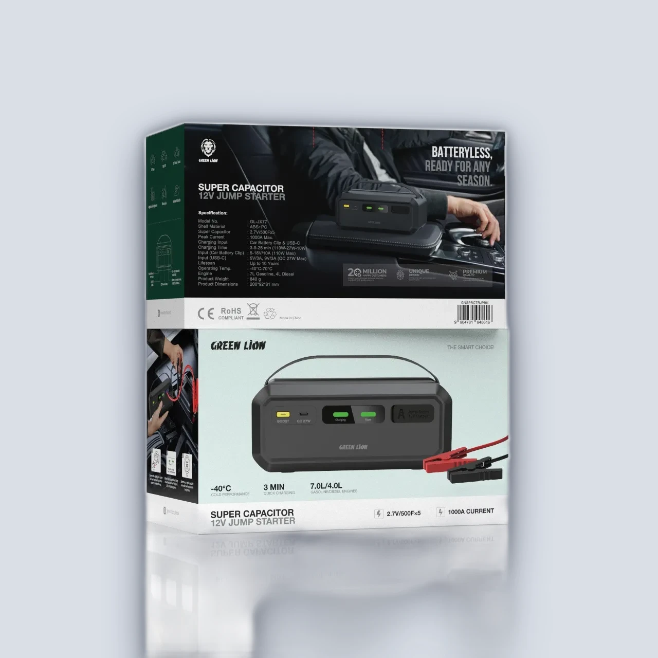 Green Lion Green Lion Super Capacitor 12V Jump Starter – Black