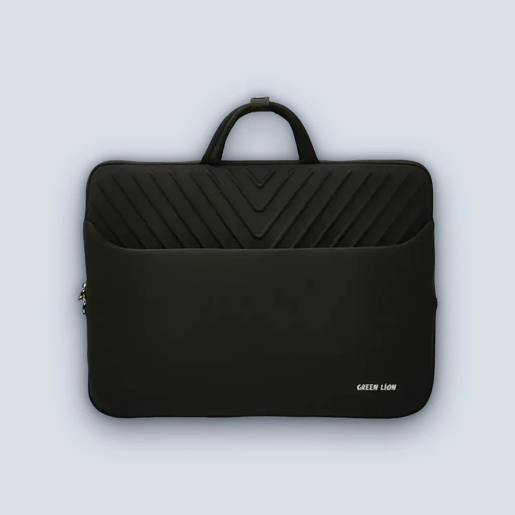 Green Lion Orbit Sleeve Laptop Bag – Black