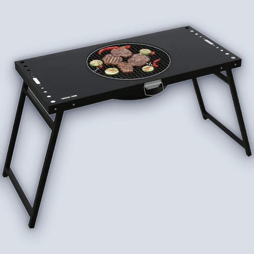 Green Lion Portable BBQ Camping Table – Black