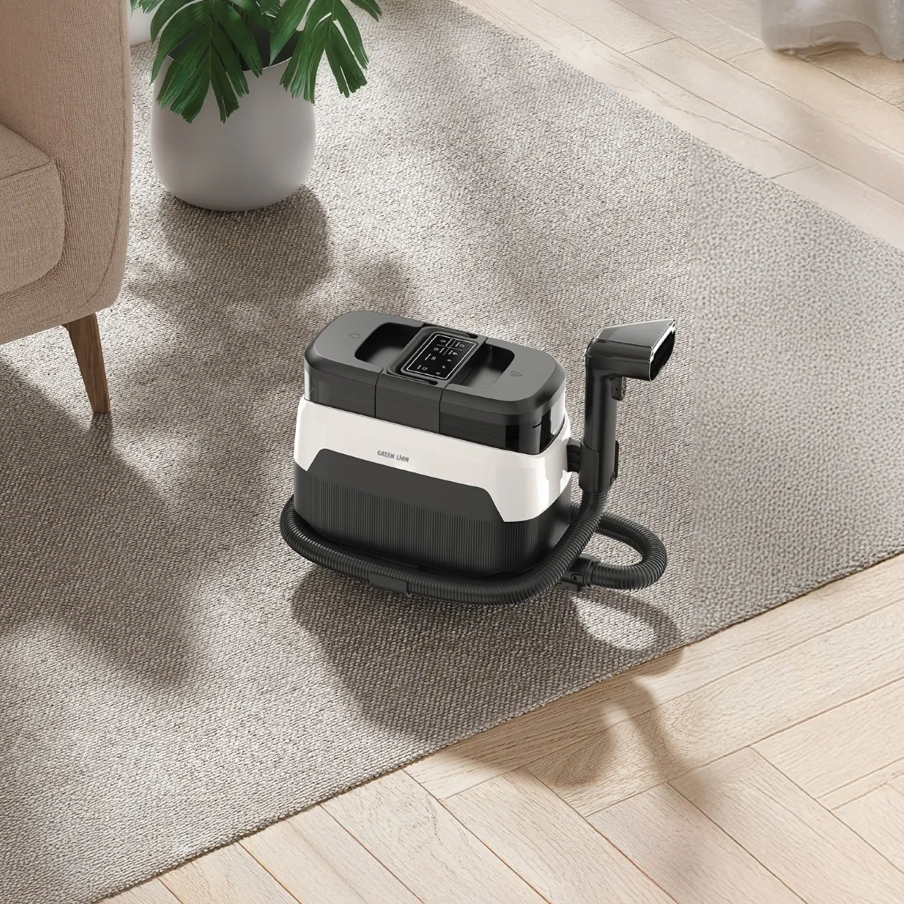 Green Lion Green Lion Steam Carpet Pro with Double Tank & Deep Stain Cleaning – Black