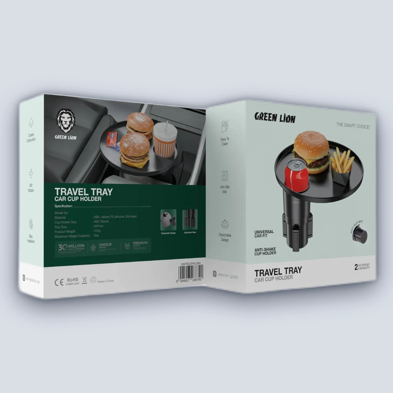 Green Lion Green Lion Travel Tray Car Cup Holder – Black