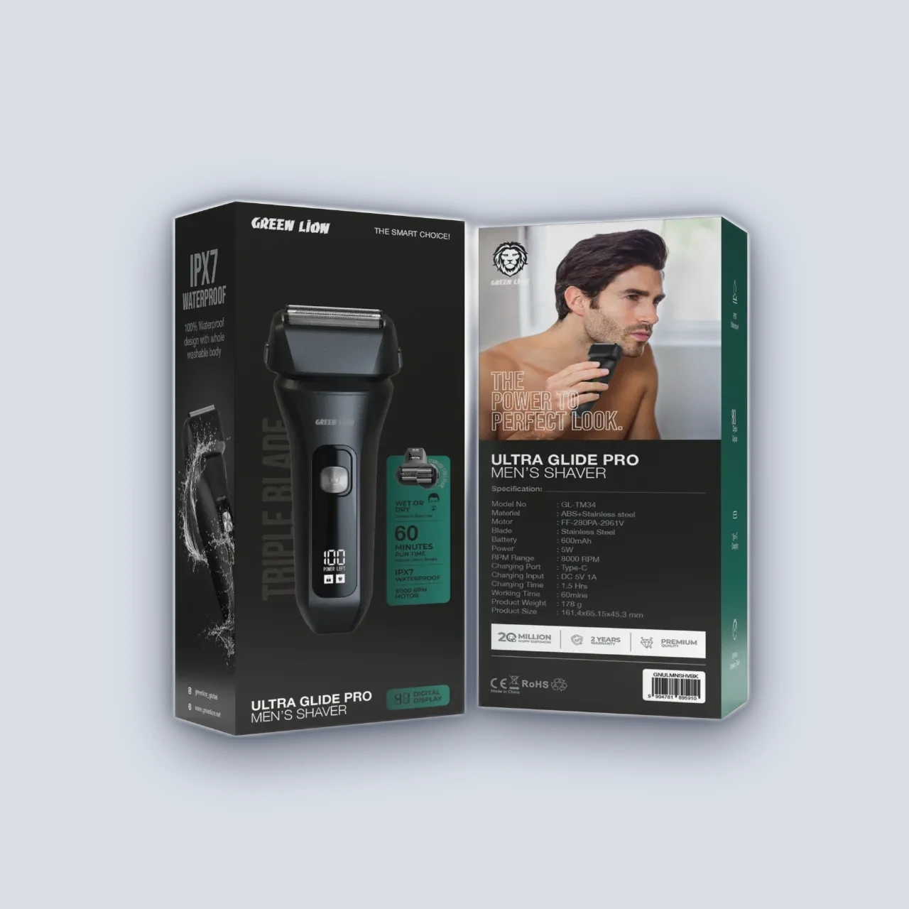 Green Lion Green Lion Ultra Glide Pro Men’s Shaver – Black