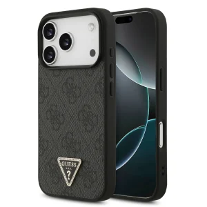 Guess Guess MagSafe 4G PU Leather Case With Triangle Logo For iPhone 17 Pro Max – Black