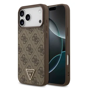 Guess Guess MagSafe 4G PU Leather Case With Triangle Logo For iPhone 17 Pro Max – Brown
