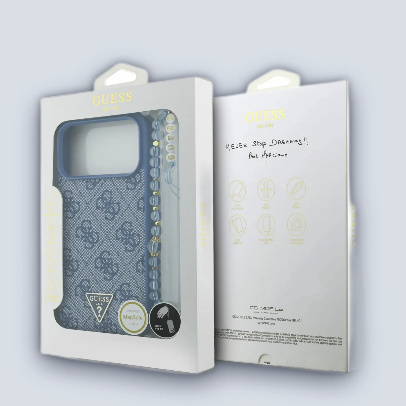 Guess Guess MagSafe 4G PU Leather Case With Small 4G Logo & Lanyard For iPhone 17 Pro