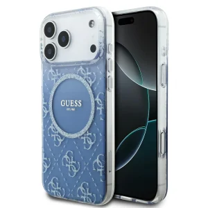 Guess Guess MagSafe PC+TPU Case With Gradient Glitter For iPhone 17 Pro Max – Blue