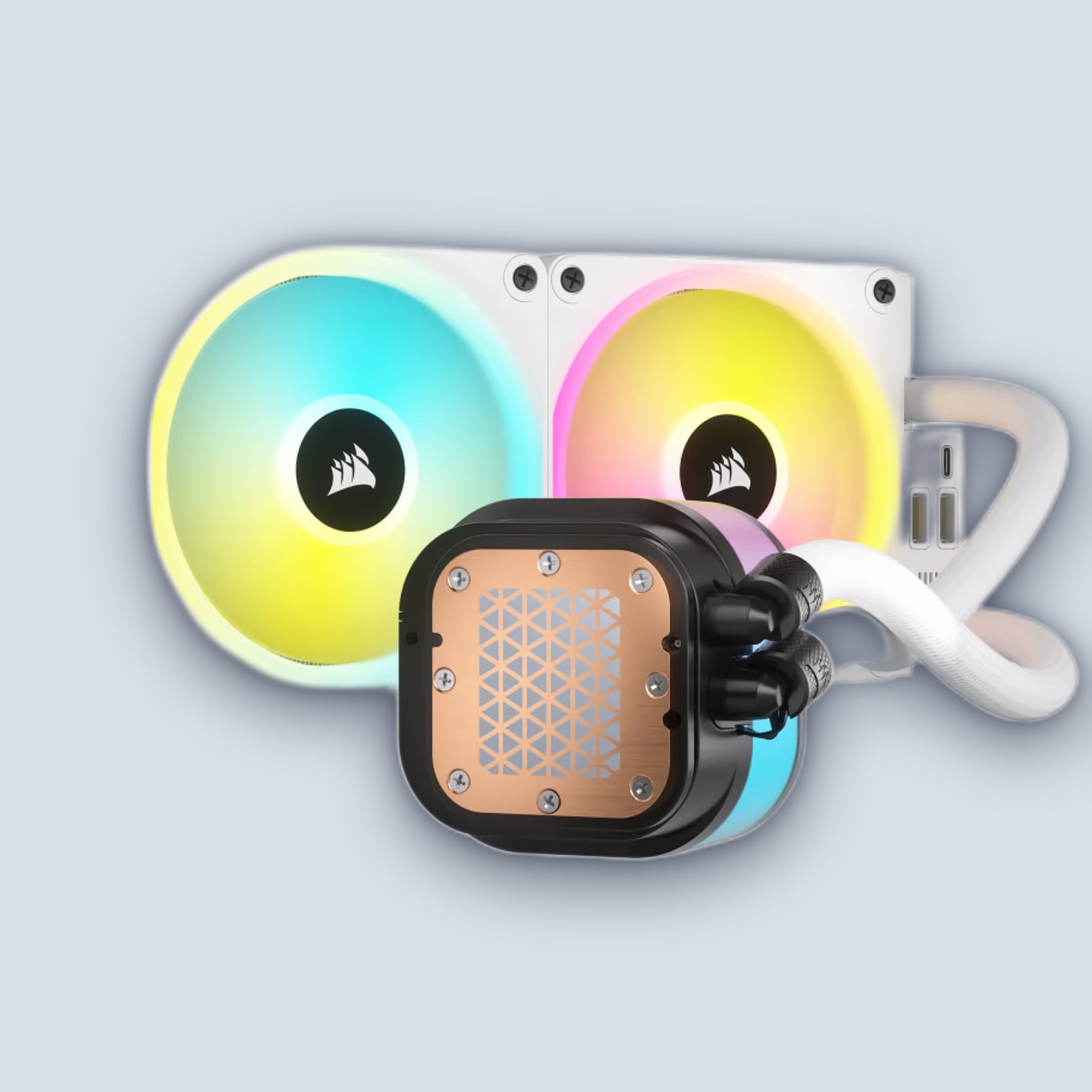 Corsair iCUE LINK H100i RGB AIO 240mm White Liquid CPU Cooler — image 2