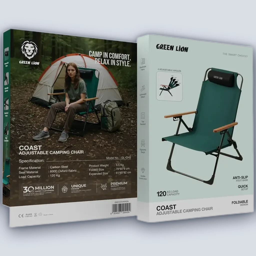 Green Lion Green Lion Coast Adjustable Camping Chair – Green