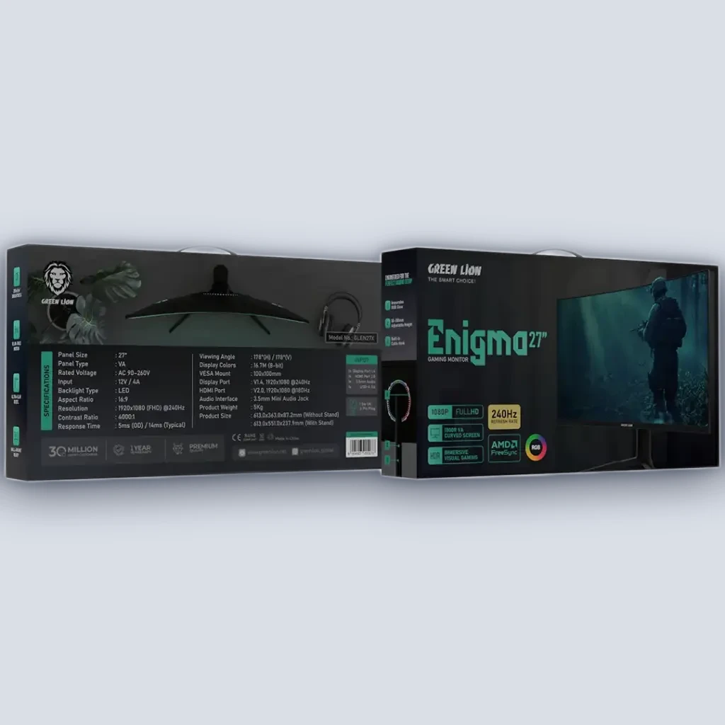 Green Lion Green Lion Enigma 27″ Gaming Monitor – Black
