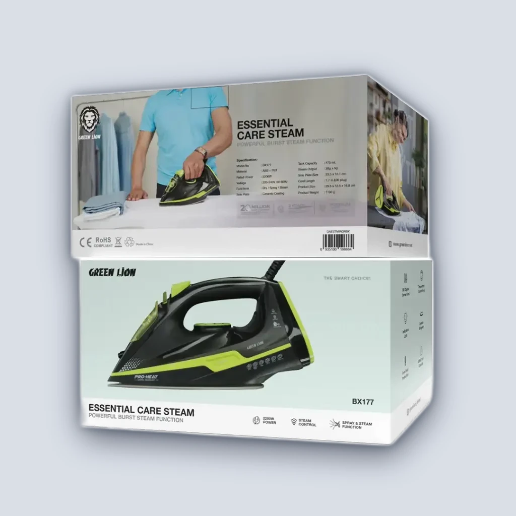 Green Lion Green Lion Essential Care Steam Iron 2200W – Black and Green