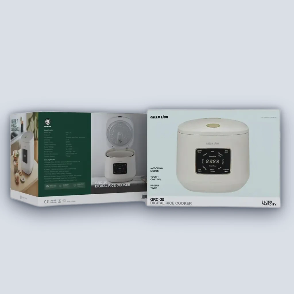 Green Lion Green Lion GRC-20 Digital Rice Cooker 5L – White