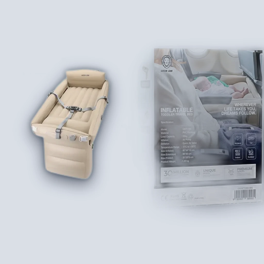 Green Lion Green Lion Inflatable Toddler Travel Bed – Beige