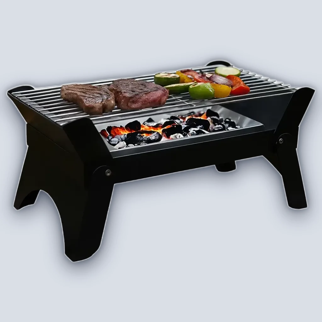 Green Lion Green Lion Qudra Foldable BBQ Grill – Black