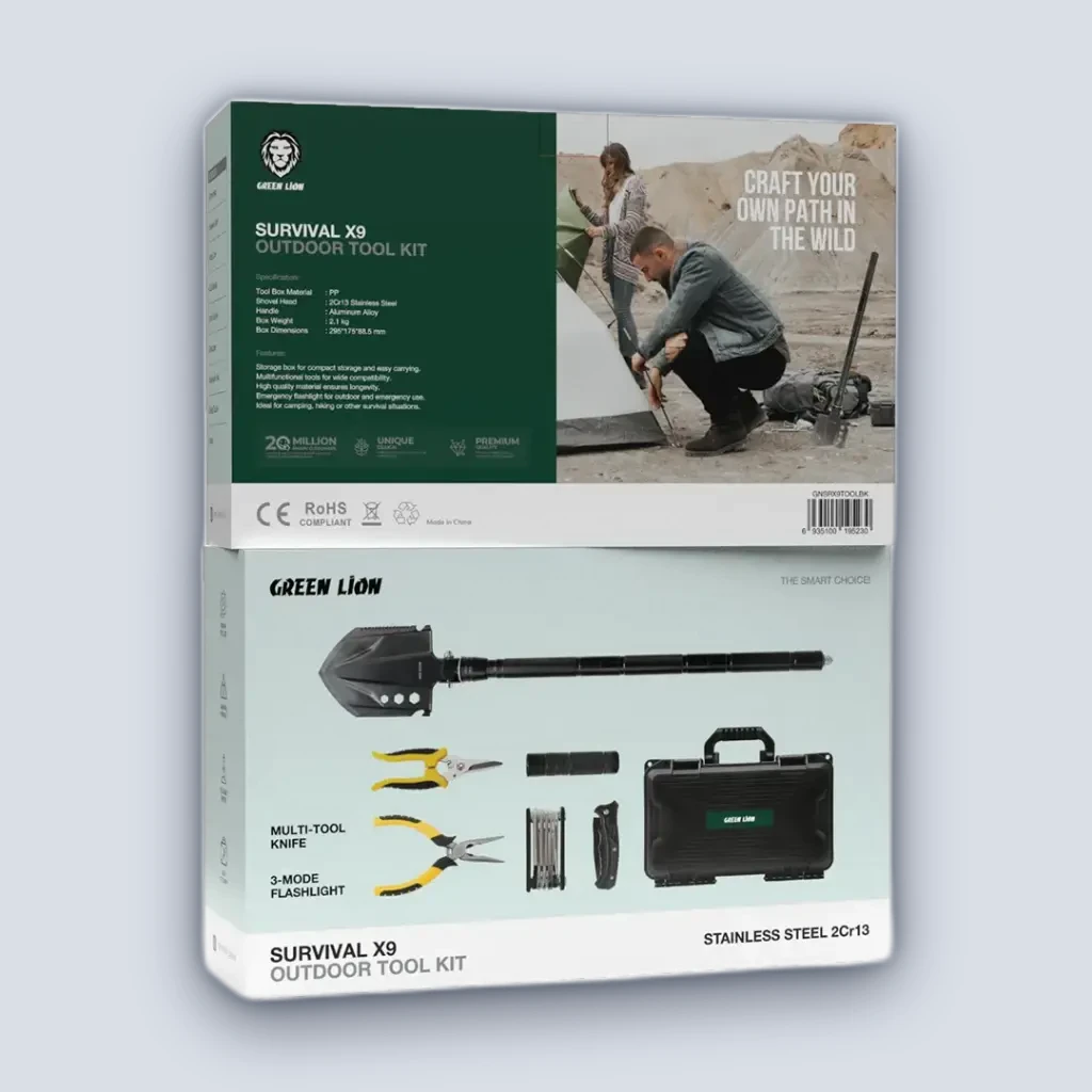 Green Lion Green Lion Survival X9 Outdoor Tool Kit – Black