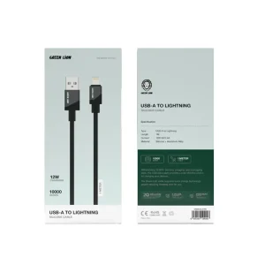 Green Lion Green Lion USB-A to Lightning Silicone Cable – Black