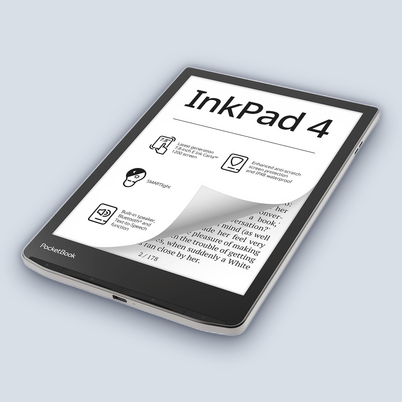 PocketBook 7.8” InkPad 4 Silver — image 3