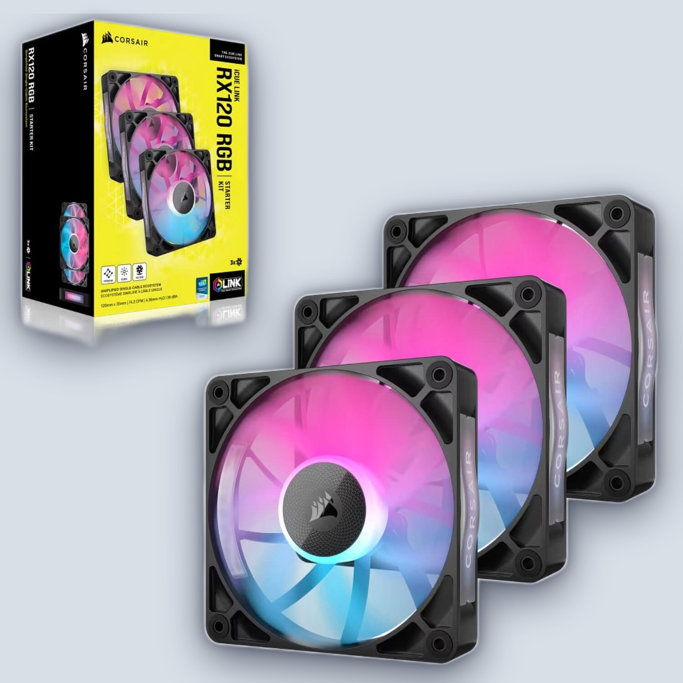 Corsair iCUE LINK RX120 RGB PWM 120mm 3x Fan Starter Kit — image 3