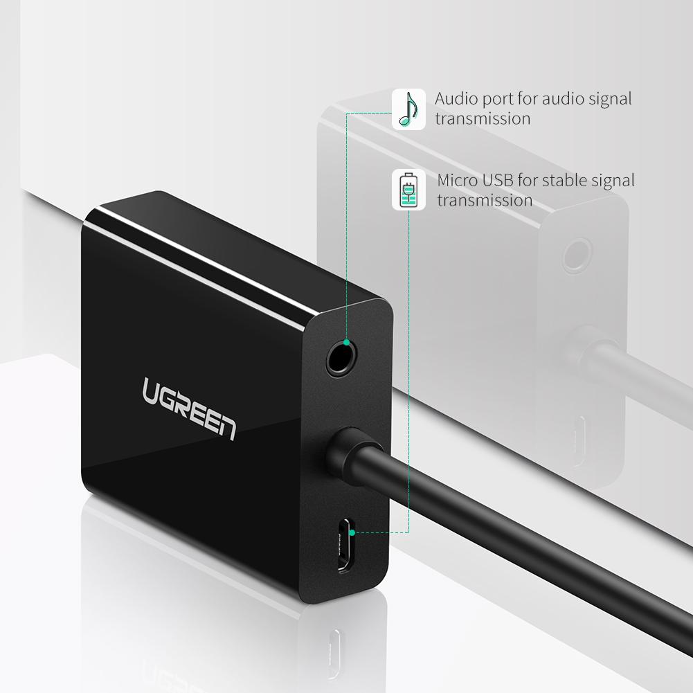 UGREEN HDMI Female to VGA Male with 3.5mm and micro USB Converter — image 3