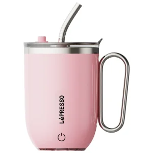 LePresso Lepresso Sip Spin Magnetic Auto Stirring Mug with Touch Button – Pink