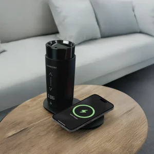 LePresso LePresso Smart Travel Heated Mug 12oz With Wireless Charging Pad – Black
