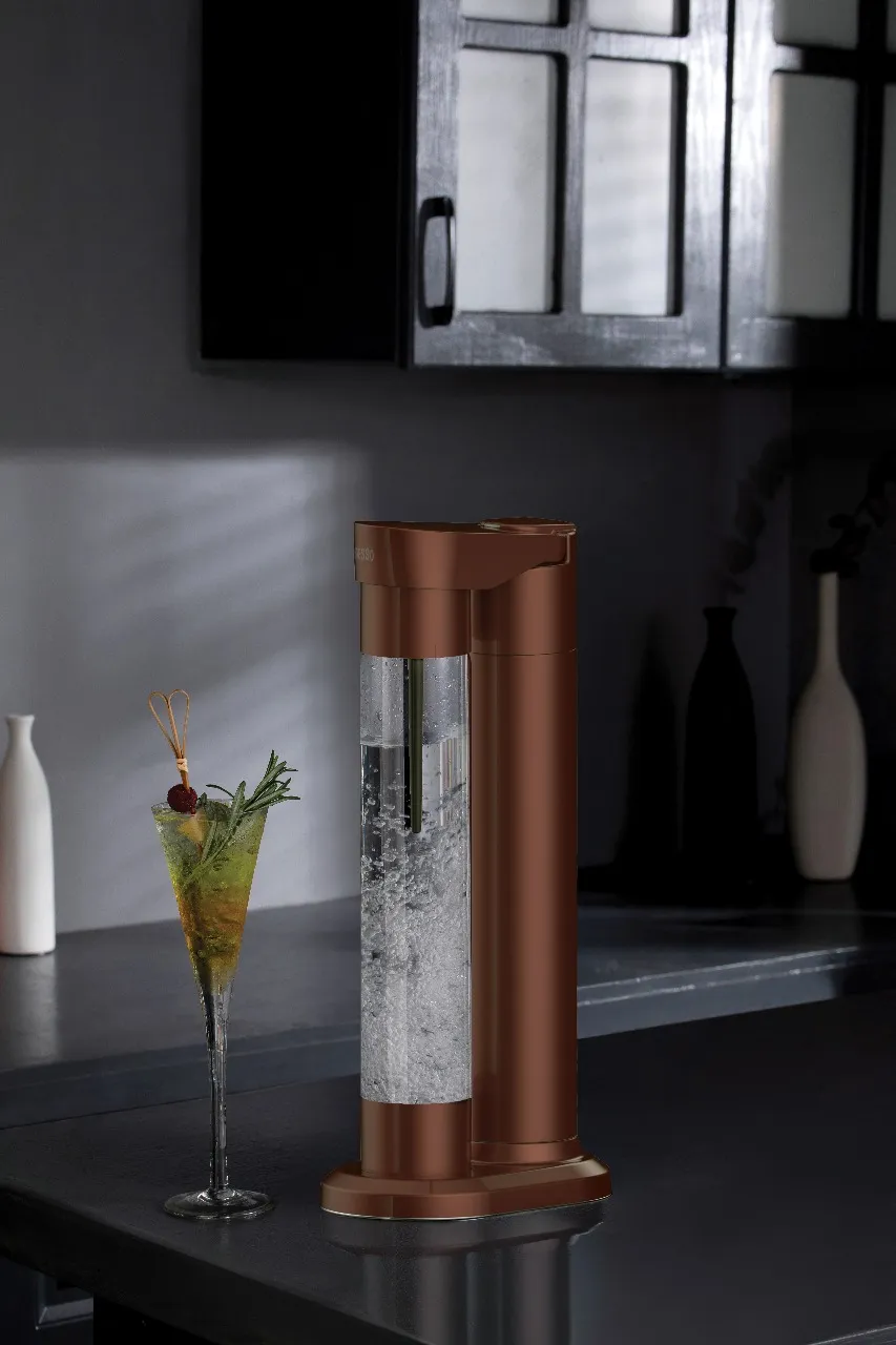LePresso LePresso Fizznest Instant Carbonator & Soda Maker With Dual Bottle – Brown