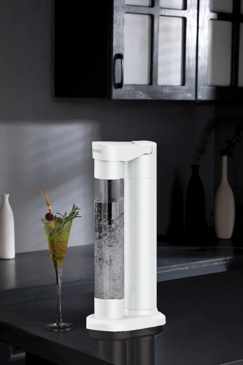 LePresso LePresso Fizznest Instant Carbonator & Soda Maker With Dual Bottle – White